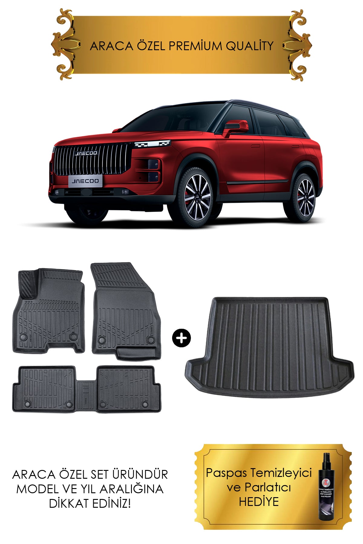 Jaecoo 7 4x4 2024 - 2025 Havuzlu Paspas ve Kalın Stepne Bagaj Havuzu (HEDİYELİ)