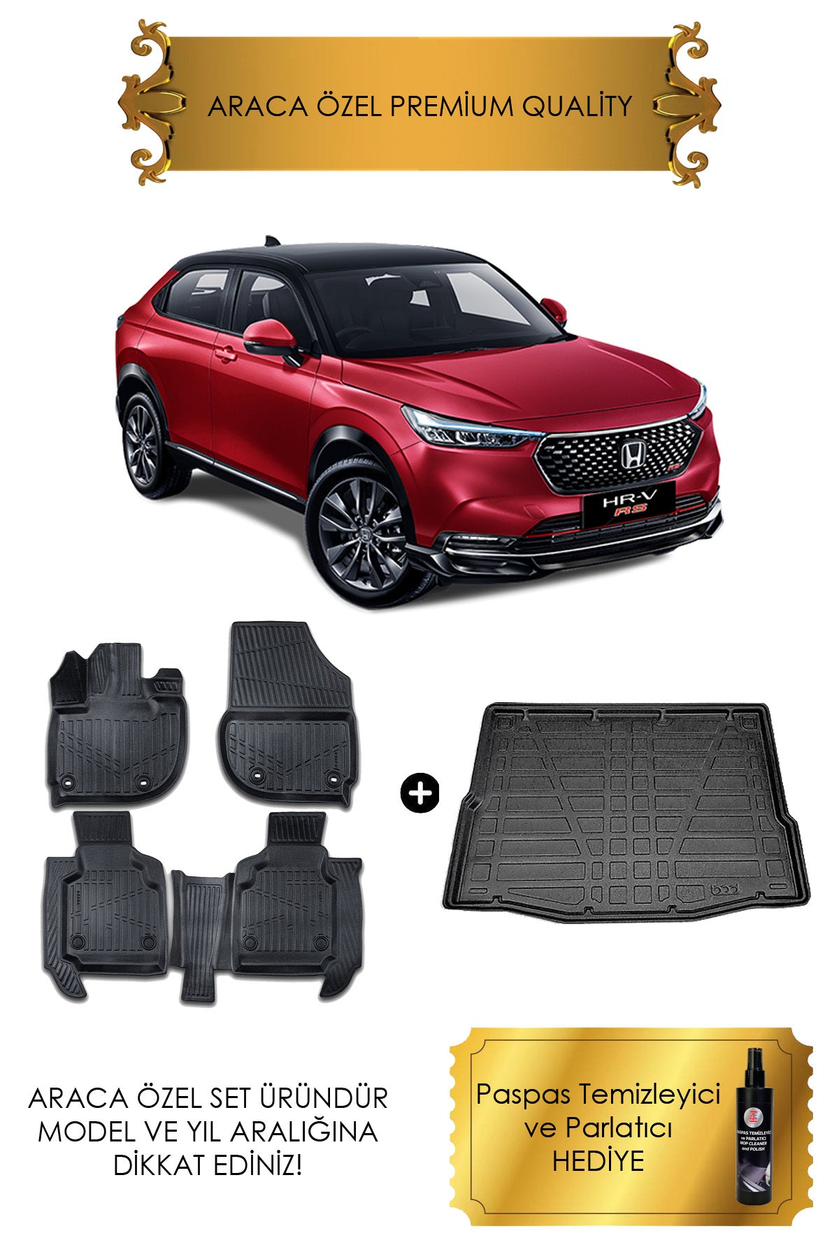 Honda HRV 2022 - 2023 - 2024 - 2025 4D Havuzlu Paspas ve Bagaj Havuzu Set (HEDİYELİ)