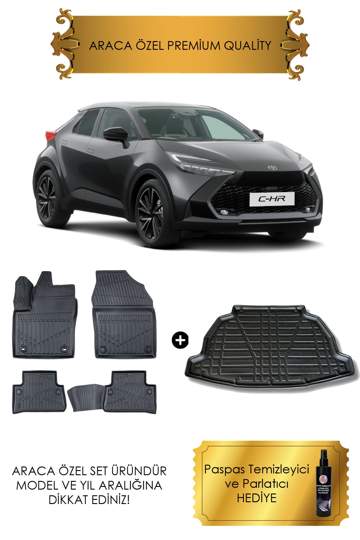 CHR 2023 - 2024 - 2025 - 2026 Araca Özel 4D Havuzlu Paspas ve Bagaj Havuzu Set (HEDİYELİ)