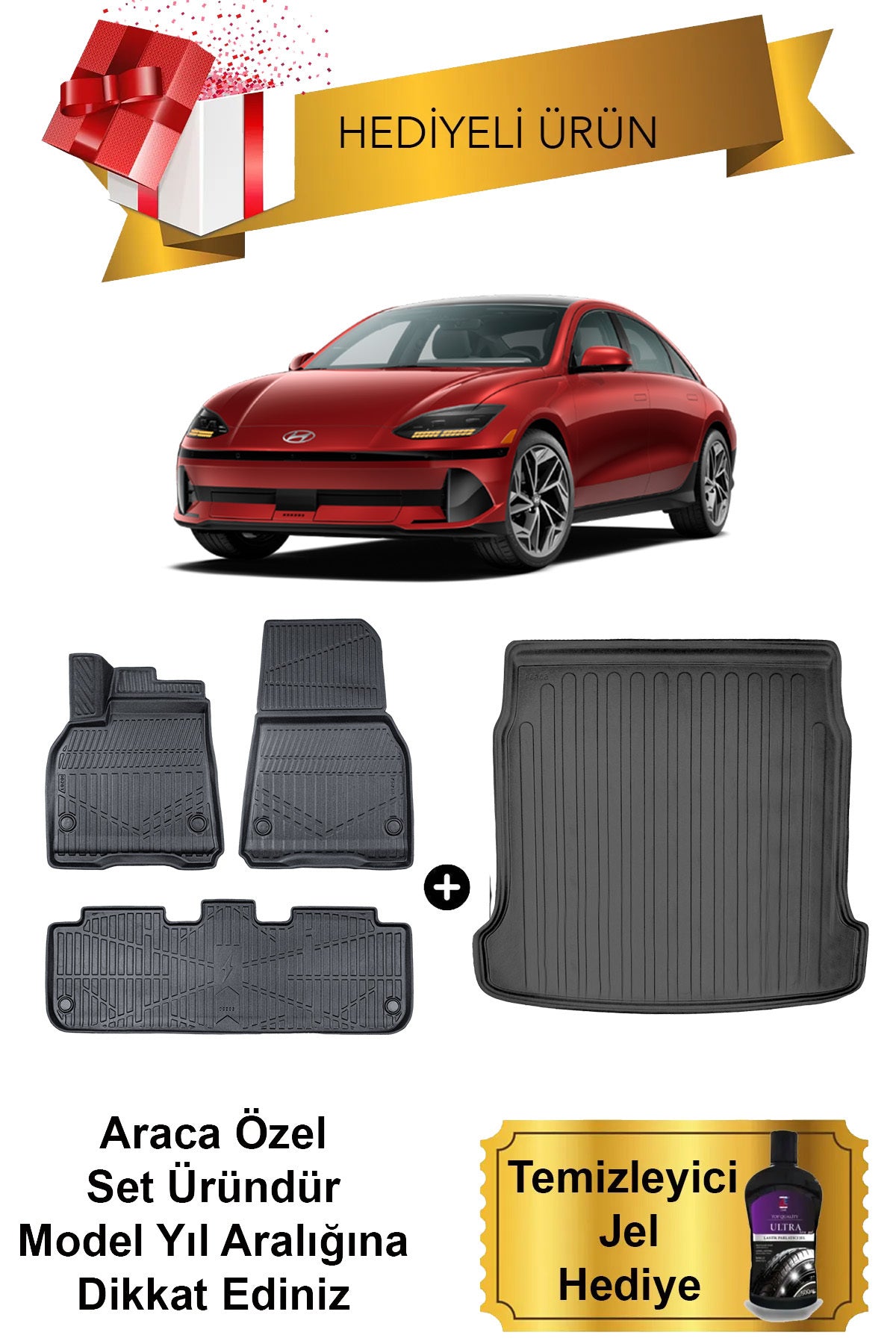 Hyundai İoniq 6 Elektrikli 2022 Sonrası 3D Havuzlu Paspas ve Bagaj Havuzu Set (HEDİYELİ)