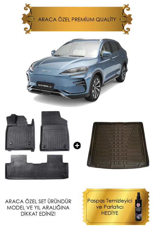BYD Seal U Dm-i/EV 2024 2025 Uyumlu Araca Özel Paspas ve Kulaksız ALT Bagaj Havuzu (HEDİYELİ)