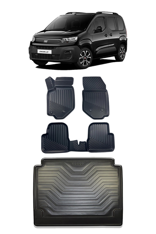 Fiat Doblo 2024 ve Sonrası Araca Özel 4D Havuzlu Paspas ve Bagaj Seti