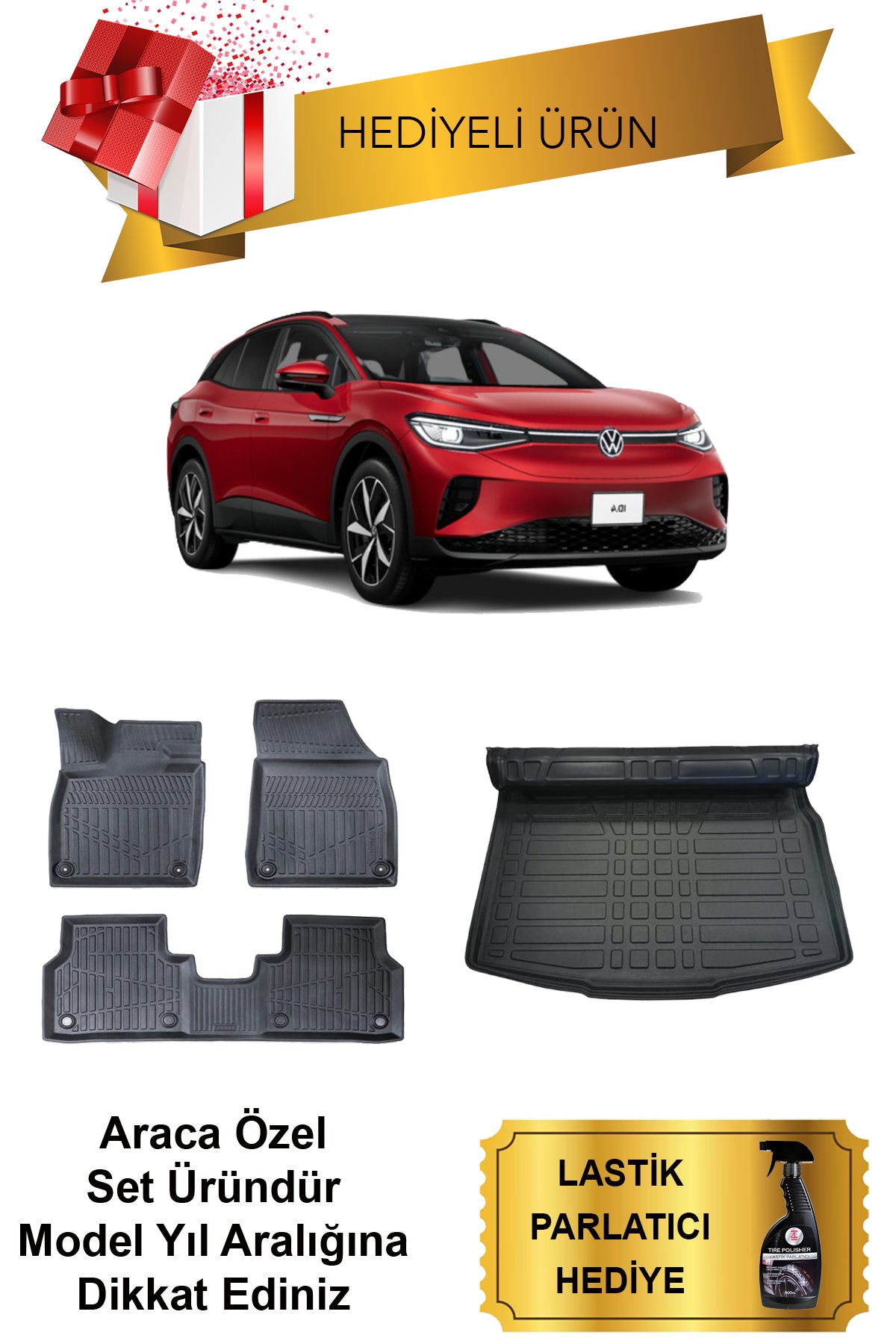 Volkswagen ID4 2024 - 2025 Araca Özel 4D Havuzlu Paspas ve Bagaj Havuzu Set (HEDİYELİ)
