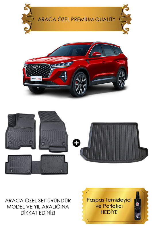 Cherry Tiggo 8 Pro Bagaj Havuzu ve 3D Havuzlu Paspas Takımı