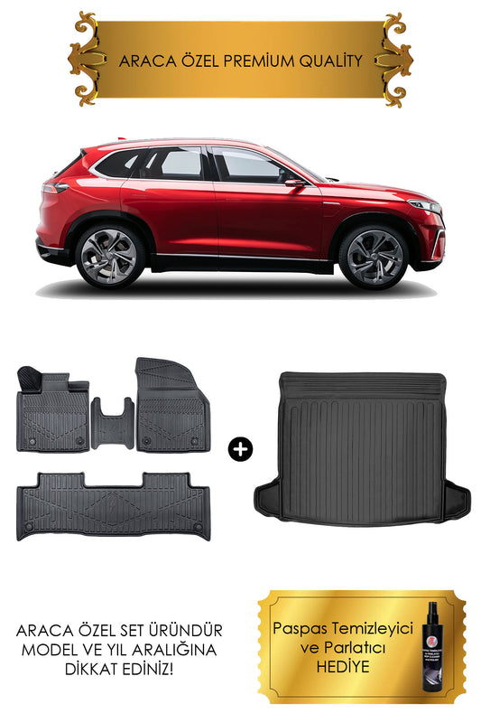 Togg T10X 2023 Sonrası 3D Havuzlu Paspas ve Bagaj Havuzu Set