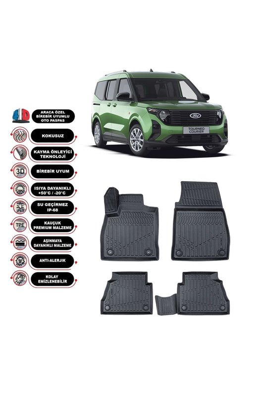 Yeni Courier 2024 Model Araca Özel 4D Premium Paspas Takımı