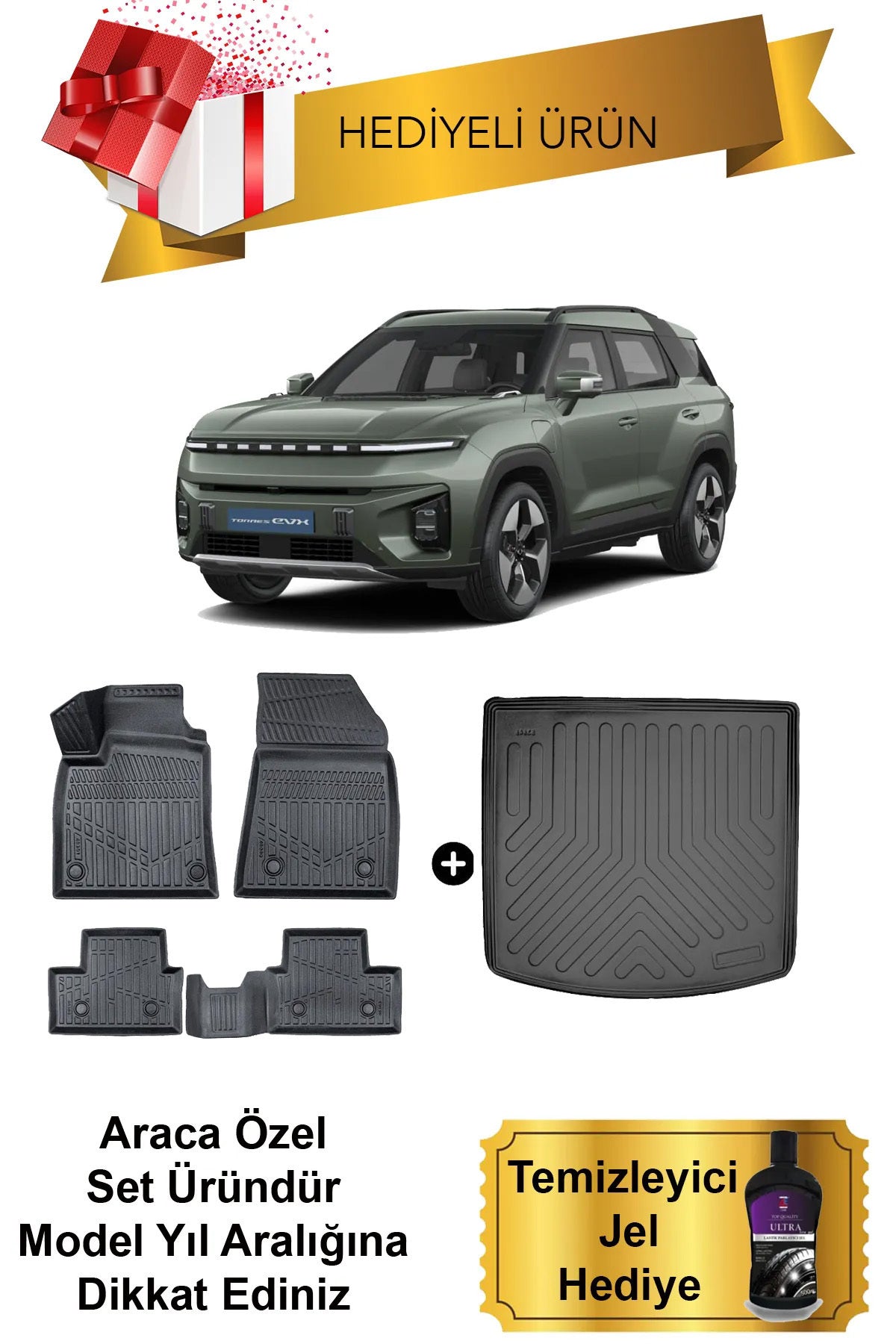 Ssangyong Torres EVX Elektrikli 2023 Sonrası 3D Havuzlu Paspas ve Bagaj Havuzu Set (HEDİYELİ)