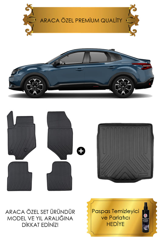 Citroen C4X Benzinli 2023 - 2024 - 2025 - 2026 Model Havuzlu Araca Özel Paspas ve Bagaj Havuzu Set