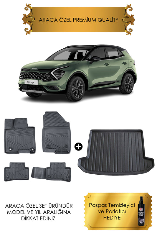 Kia Sportage 2022 - 2023 - 2024 - 2025 Araca Özel Havuzlu Paspas ve Bagaj Havuzu (HEDİYELİ)