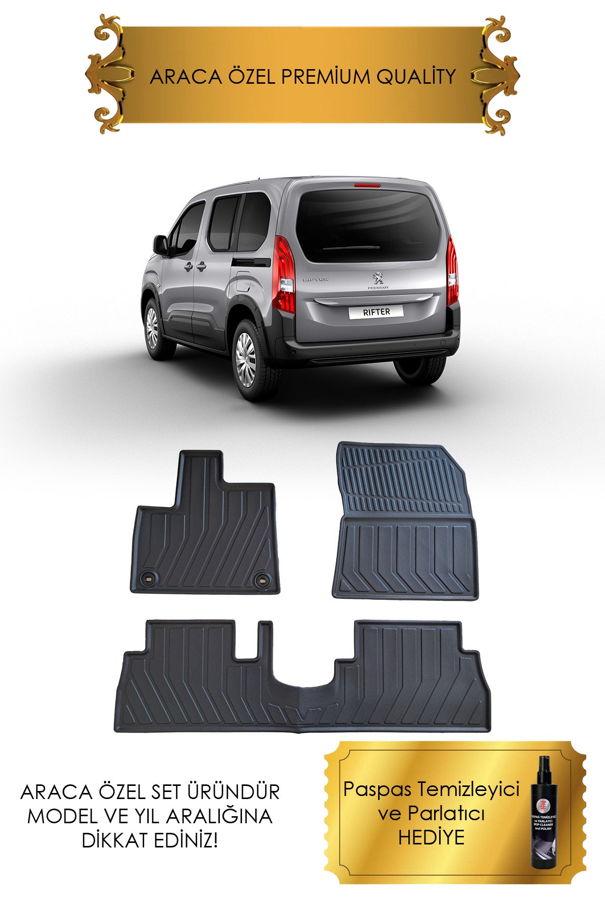 Berlingo - Rifter - Combo - Proace City - Doblo Yeni Kasa Araçlara Özel Uyumlu 2D Havuzlu Paspas