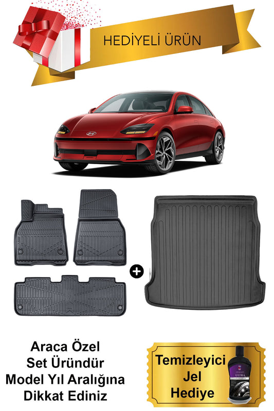 Hyundai İoniq 6 Elektrikli 2022 Sonrası 3D Havuzlu Paspas ve Bagaj Havuzu Set (HEDİYELİ)
