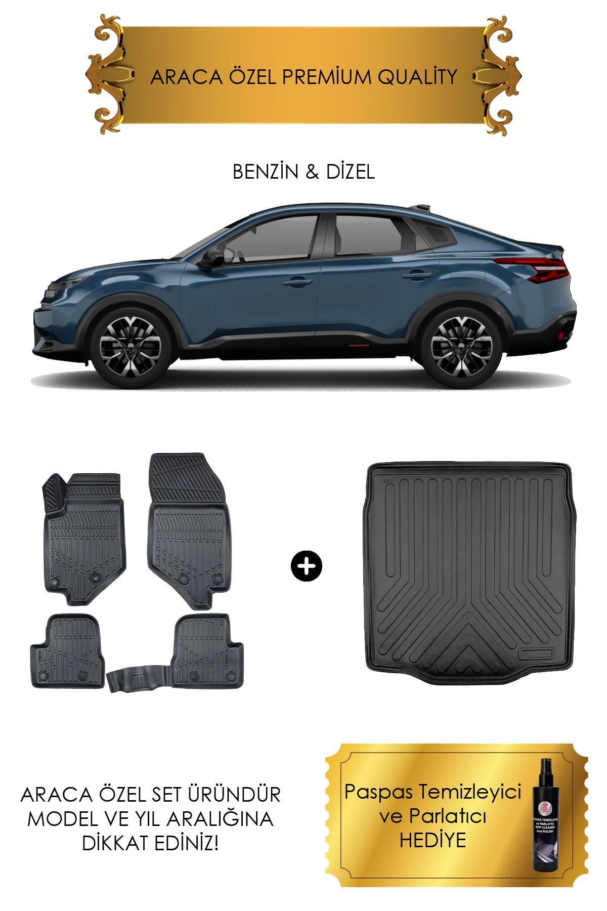 Citroen C4X Benzinli 2025 Sonrası 4D Araca Özel Paspas ve Bagaj Havuzu